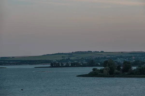 Sunset View Water Island Sviyazhsk — Stock Photo, Image