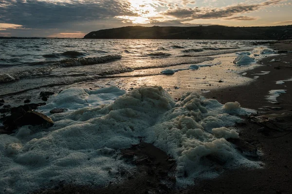 Coucher Soleil Sur Eau Depuis Île Sviyazhsk — Photo