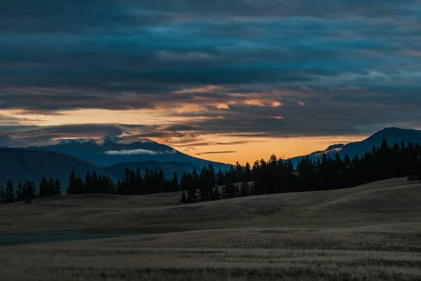 Vue Sur Les Steppes Kurai Dans Les Montagnes Altaï — Photo