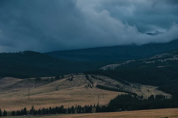 Vista Las Estepas Del Kurai Las Montañas Altai — Foto de Stock