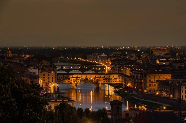 Panorama nocturno de Florencia. Vista de arriba . — Foto de Stock