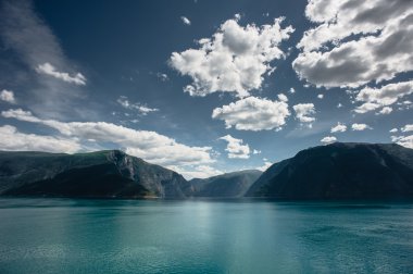 Yaz güzel Norveç manzaraya