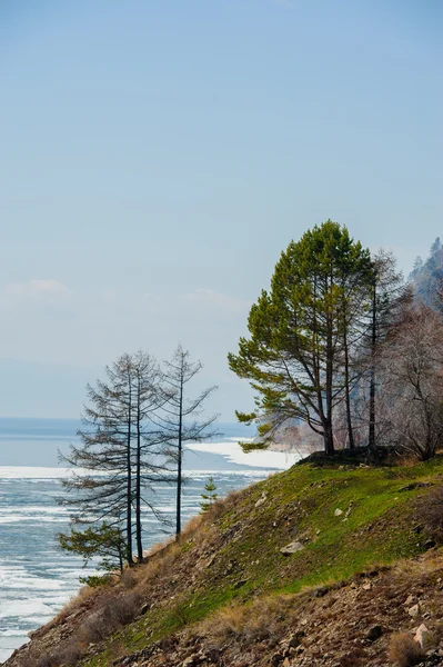 バイカル湖の南へ環バイカル道春します。 — ストック写真