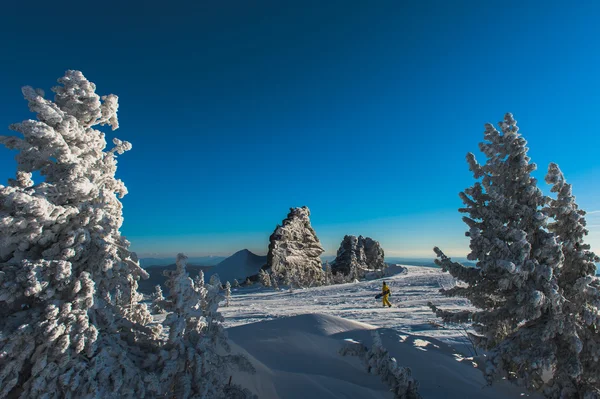 Ski resort sheregesh, Tasjtagol district, regio kemerovo, Rusland — Stockfoto