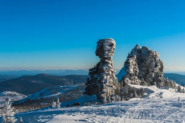 Comprensorio sciistico Sheregesh, distretto di Tashtagol, regione di Kemerovo, Russia — Foto Stock