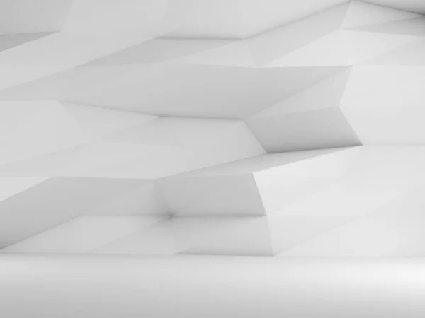 Abstract empty white interior background. Polygonal pattern on the wall in an empty room, 3d rendering illustration — Stock Image Abstract Empty White Interior Background Polygonal Pattern Wall Empty Room Royalty Free Stock Images