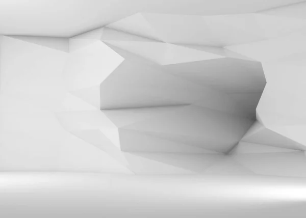 Abstract empty interior background with polygonal pattern on the wall, 3d rendering illustration — Stock Image Abstract Empty Interior Background Polygonal Pattern Wall Rendering Illustration Stock Picture