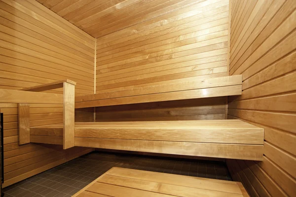 Wooden sauna Stock Photo