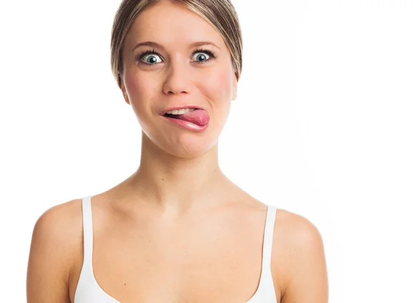 kadın dili yapışkanlık dışarı