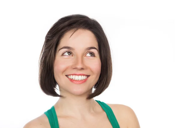 Cute brunette looking up — Stock Photo, Image