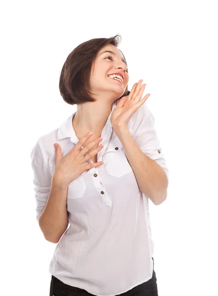 Delighted young brunette — Stock Photo, Image