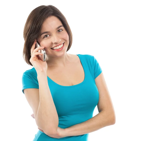Mujer joven llamando por teléfono — Foto de Stock