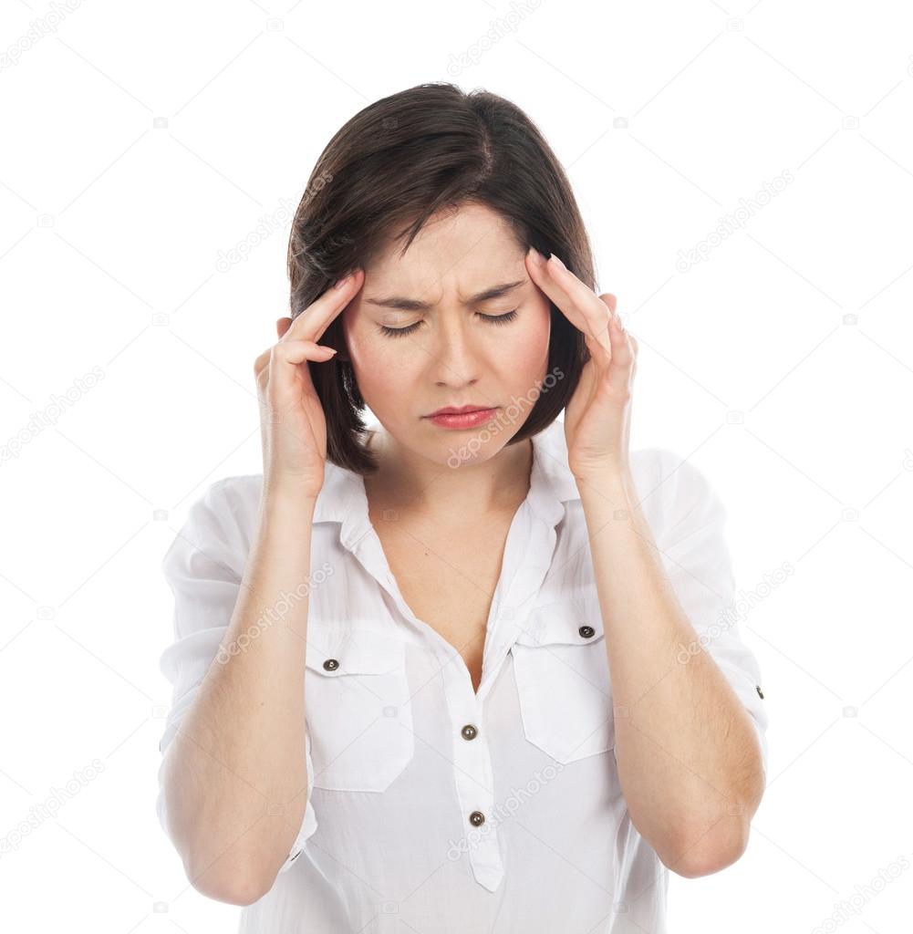 Woman having a headache
