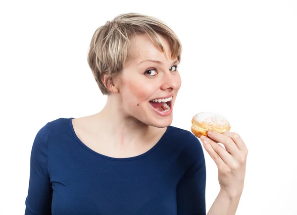 Voy a comerte, pequeña dona. ... — Foto de Stock