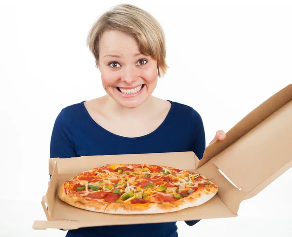 Pizza feliz — Fotografia de Stock