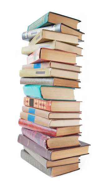 Book pile isolated on white background — Stock Photo, Image