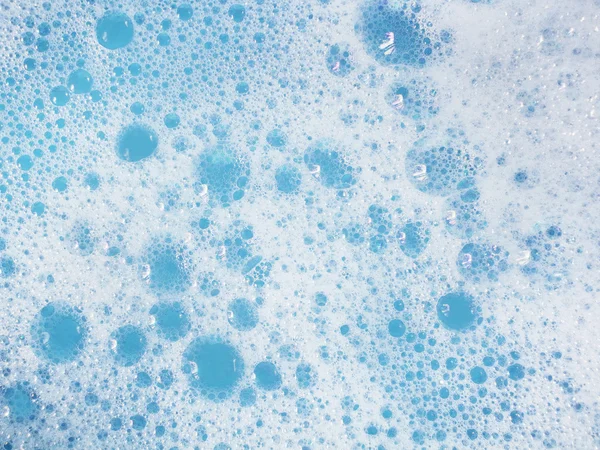 Latar Belakang Abstrak Dari Air Biru Dengan Busa Gelembung Putih — Stok Foto