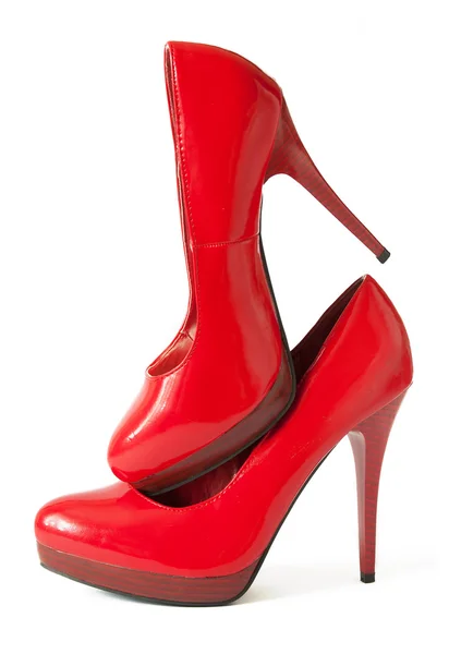 Zapatos Rojos Aislados Sobre Fondo Blanco — Foto de Stock