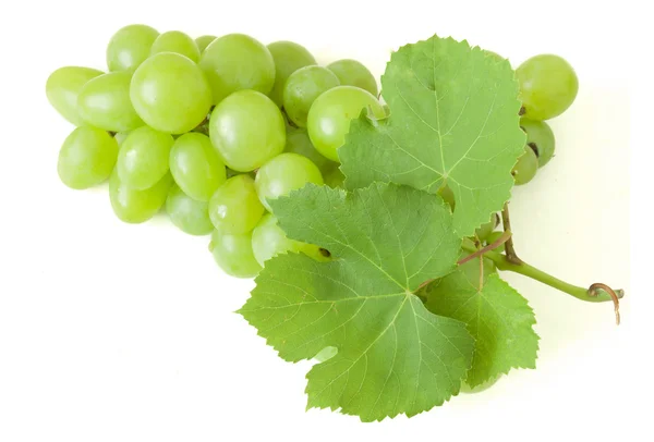 Raisins Verts Isolés Sur Fond Blanc — Photo