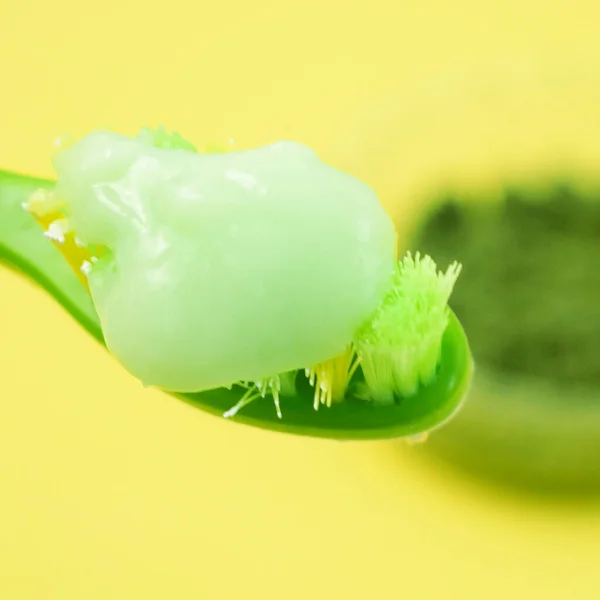 Cannabis Cream Cosmetic Toothpaste Marijuana Plant Background Cannabis Cosmetics Concept — Stock Photo, Image