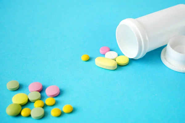 Många Piller Blister Och Kapslar Bakgrund Farmaceutiska Läkemedel Behandling Med — Stockfoto