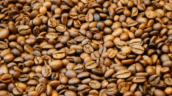 Brunrotade Kaffebönor Bakgrund Närbild — Stockfoto