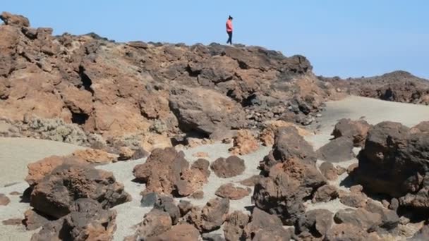 Parque Nacional Teide Roque Cinchado Formação Rochosa Única Com Famoso — Vídeo de Stock