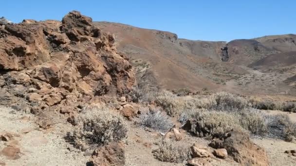 Parque Nacional Teide Roque Cinchado Formação Rochosa Única Com Famoso — Vídeo de Stock