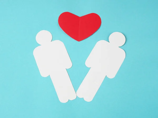 Símbolo Del Corazón Entre Dos Personas Amor Concepto Relación Día — Foto de Stock