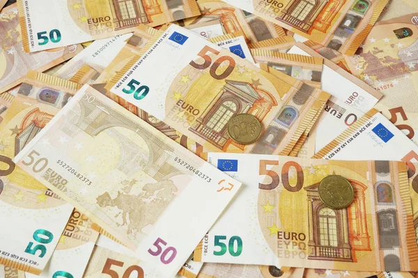 Dinheiro Euros Fundo Numerário Euro Fecho — Fotografia de Stock