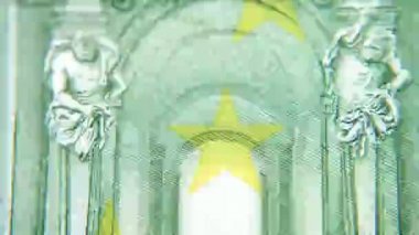 Ana para biriminin hareketini durdur. Amerikan doları. Yakın plan, dünyanın en iyi para makrosu, yakın plan. kağıt para, nakit para.