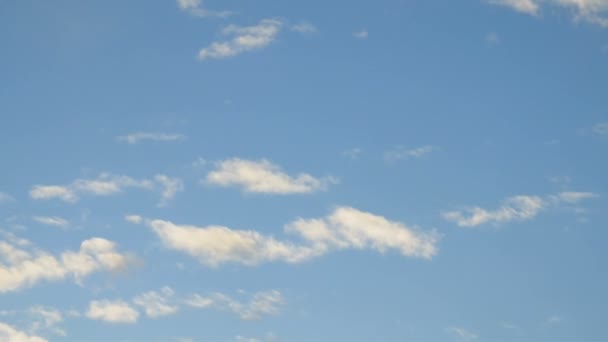 Chmury Niebieskim Niebie Białe Puszyste Chmury Upływ Czasu — Wideo stockowe