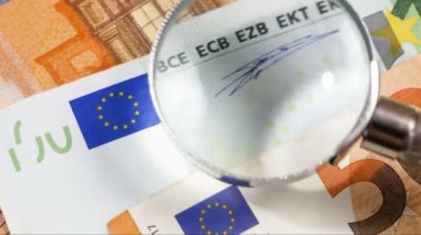 Büyüteç kağıt para, mali ve döviz denetleme, yakın çekim