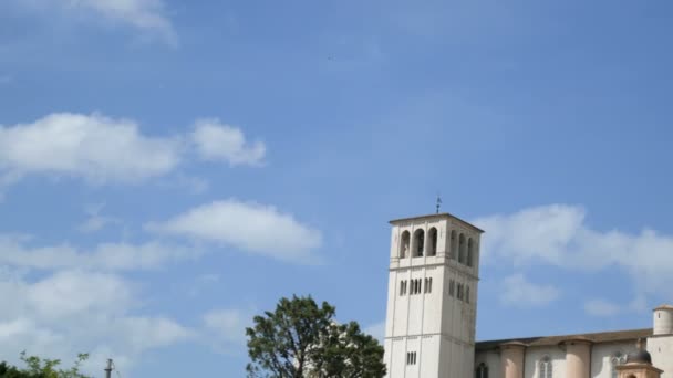 Wunderschöne Mittelalterliche Stadt Assisi Als Religiöses Zentrum Italien Nahaufnahme — Stockvideo