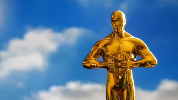 Socha Hollywood Golden Oscar Academy Koncept Úspěchu Vítězství — Stock video