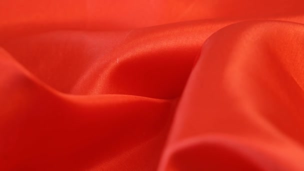 Textura Tecido Vermelho Fundo Seda Superfície Close — Vídeo de Stock