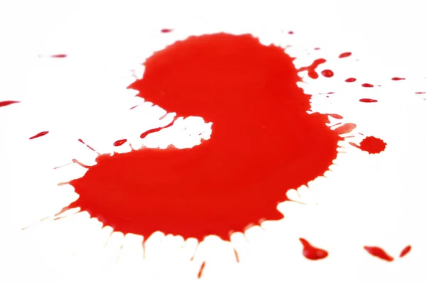 Красные Капли Крови Изолированы Белом Фоне Капли Крови Брызги Использована — стоковое фото