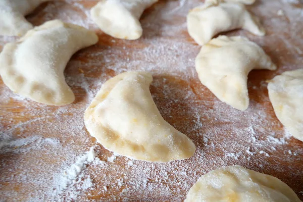 Färsk Ravioli Handgjord Matlagning Maträtt Grönsaker Och Ricotta Ravioli Närbild — Stockfoto