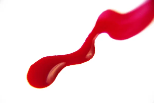 Liquid Lipstick White Background Red Liquid Lipstick Single Color Swipe — Stock Photo, Image