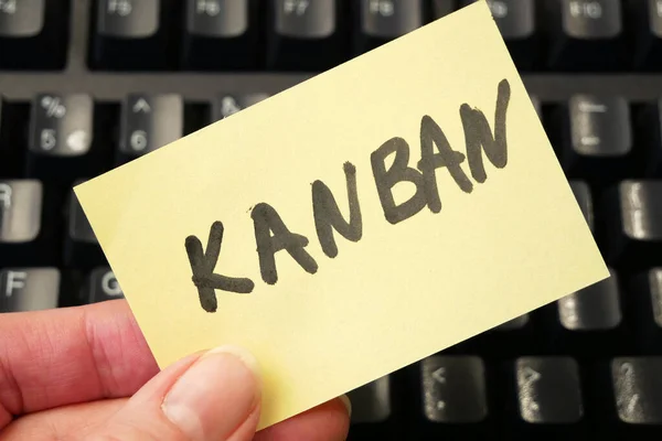 Keyboard Software Scrum Kanban Agile Board Paper Task Agile Software — Stock Photo, Image