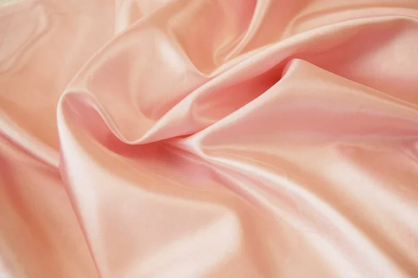 Tessuto Rosa Chiaro Texture Sfondo Seta Superficie Primo Piano — Foto Stock