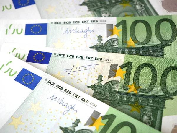 Euro Argent Sur Table Macro Gros Plan — Photo