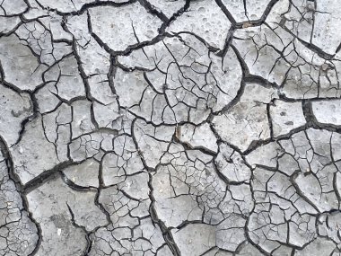 Kuru Çatlak Dünya. Çatlamış toprak dokusu. Küresel Isınma İklim Değişikliği Konsepti