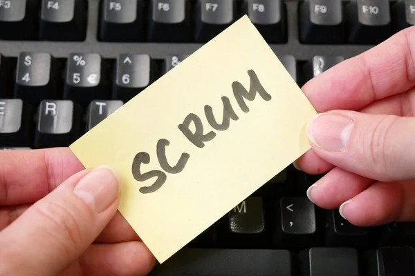 Software Scrum Agile Paper Task Agile Software Development Methodologies Concept — Stock Photo, Image