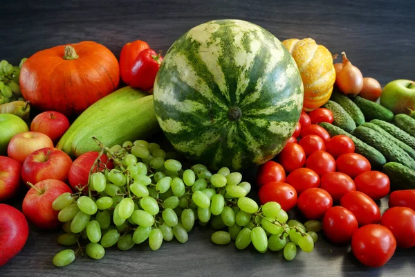 Many Different Fruit Vegetables Green Glocery Shop Healthy Fresh Colored — Stock Photo, Image