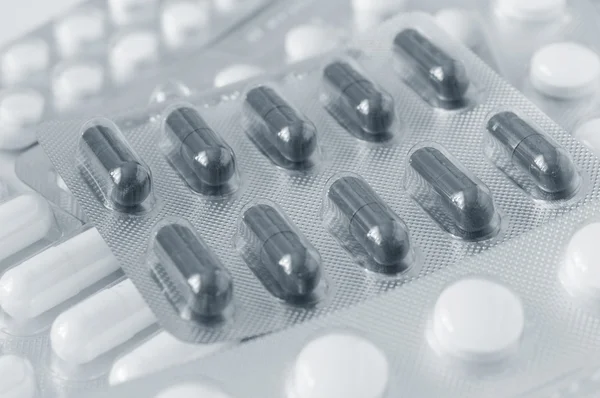 Pills in blister pack closeup — Stock Photo, Image