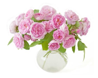 Beyaz arka plan üzerinde izole gül demet