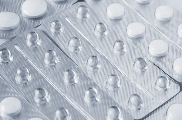 Pills in blister pack closeup — Stock Photo, Image