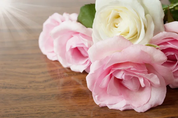 Růžové a bílé růže parta — Stock fotografie