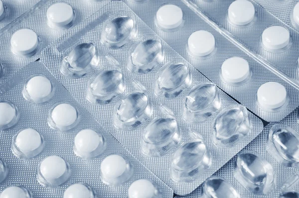 Pills in blister pack closeup — Stock Photo, Image